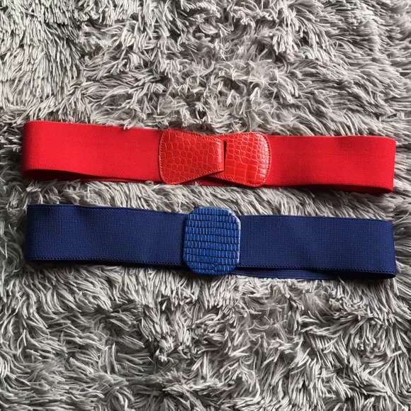 2 Vintage Belts.VTG Elastic Croc Print Buckle - Picture 2 of 7